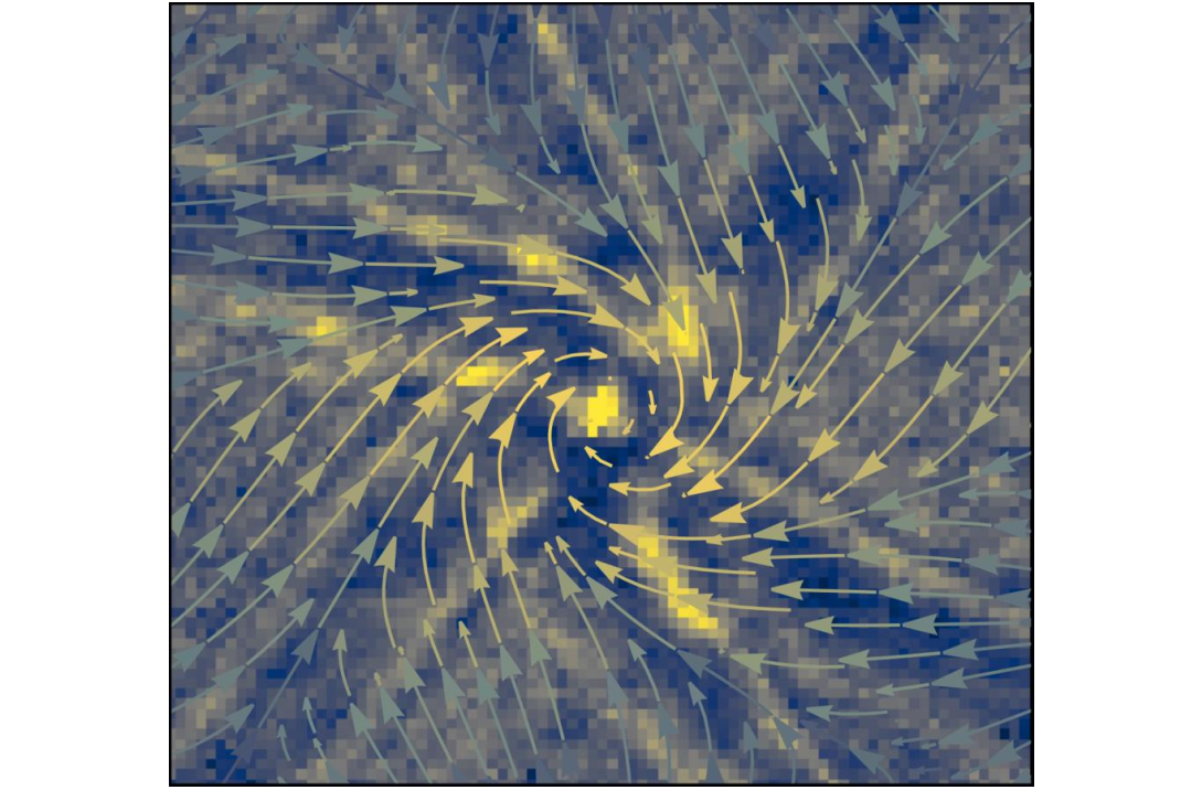 Giant Atomic Swirl in Graphene Bilayers with Biaxial Heterostrain